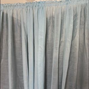 Curtain Sheer 1 Pair Door Flat Rod Top&Bottom Blue